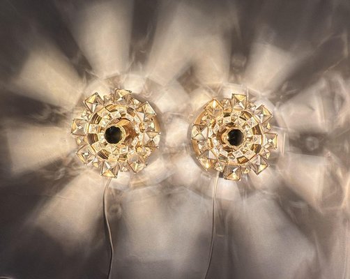 Crystal Wall Lamps from Palwa, Germany, 1970s, Set of 2-BGP-1819627