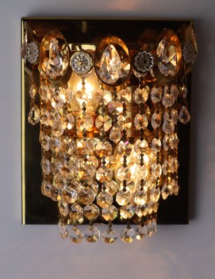 Crystal Wall Lights Waterfall Lead Crystal Prism from Palwa, 1950s-ESB-1424431