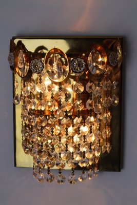 Crystal Wall Lights Waterfall Lead Crystal Prism from Palwa, 1950s-ESB-1424431