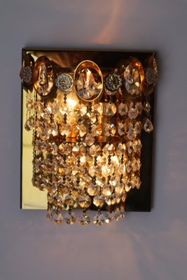 Crystal Wall Lights Waterfall Lead Crystal Prism from Palwa, 1950s-ESB-1424431