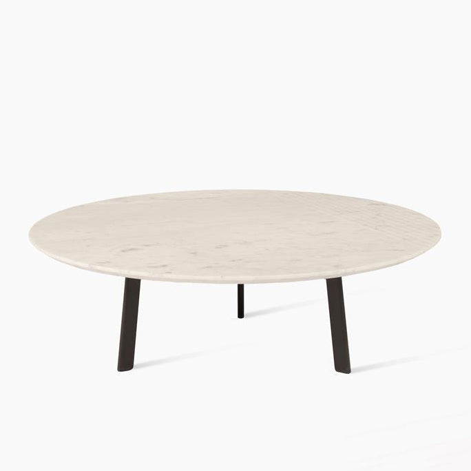 Round Coffee Table Groove by Vincent Sheppard #Ø96 x H30 / Carrara marble / Black