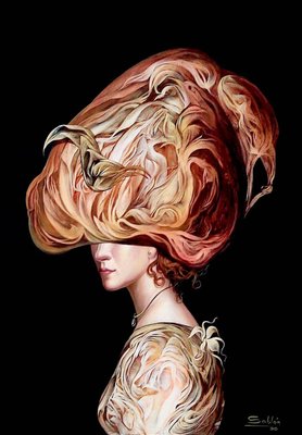 Cuban Contemporary Ar2rk by Carlos Sablon, Woman in Hat, 2020-CHG-1028962