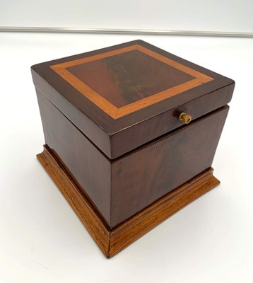 Cubic Biedermeier Box in Mahogany and Maple, Austria, 1840a-NNB-2033918