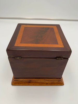 Cubic Biedermeier Box in Mahogany and Maple, Austria, 1840a-NNB-2033918