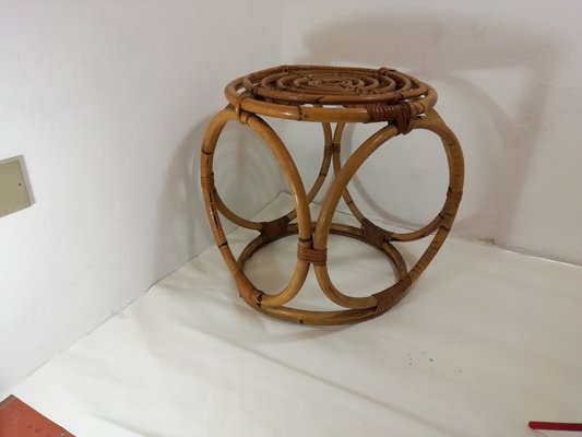 Cubic Coffee Table in Rattan, Italy, 1950s-HNE-1169536