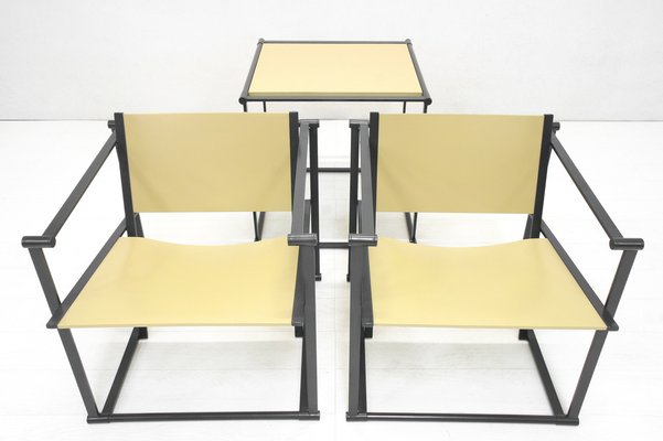 Cubic FM60 Chairs & Table by Radboud van Beekum for Pastoe, 1980s, Set of 3-SES-1007350