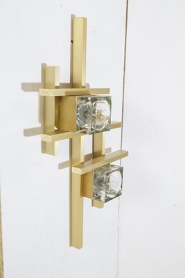 Cubic Wall Sconces attributed to Sciolari, Italy, 1970s, Set of 2-FO-1409805