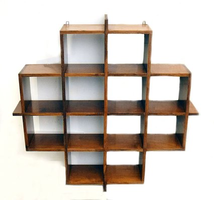 Cubical Wall Bookcase in Laminate, Italy, 1970s-HS-1804281