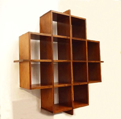 Cubical Wall Bookcase in Laminate, Italy, 1970s-HS-1804281