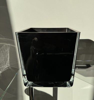 Cubist Black Opaline Vase by Anatole Riecke, 1959-OL-1767675