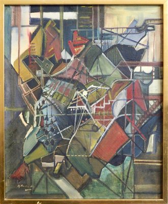 Cubist European Painting Oil on Canvas-SA-636381