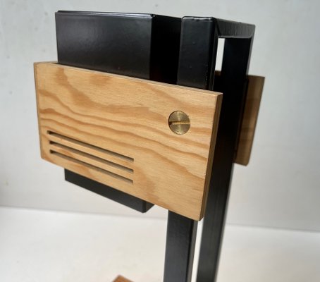 Cubist Table Lamp in Plywood and Steel by Claus Bolby for Cebo Industri, 1970s-LCR-1405553