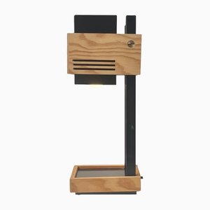 Cubist Table Lamp in Plywood and Steel by Claus Bolby for Cebo Industri, 1970s-LCR-1405553