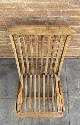 Cunard Line Teak Slat Back Deck Folding Chair from Scan Com, 1960s, Set of 2-NOU-889148