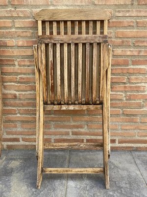 Cunard Line Teak Slat Back Deck Folding Chair from Scan Com, 1960s, Set of 2-NOU-889148