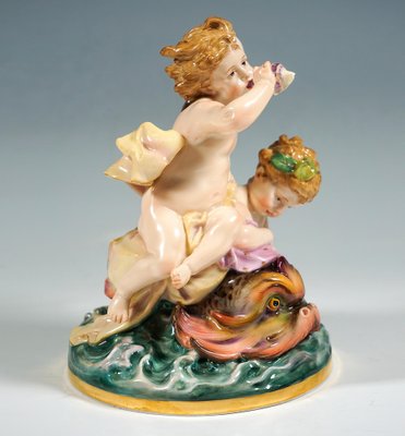 Cupids on Dolphin Figurine by Heinrich Schwabe for Meissen, 1890-EMT-1744444