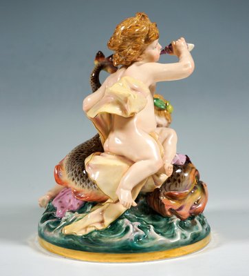 Cupids on Dolphin Figurine by Heinrich Schwabe for Meissen, 1890-EMT-1744444