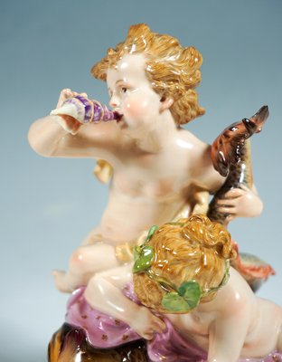 Cupids on Dolphin Figurine by Heinrich Schwabe for Meissen, 1890-EMT-1744444