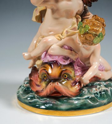 Cupids on Dolphin Figurine by Heinrich Schwabe for Meissen, 1890-EMT-1744444