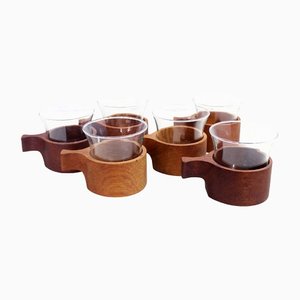 Cups in Teak, Set of 6-BQF-1176701