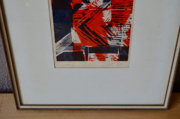 Curt Fors, Abstract Composition, Scandinavia, 1970s, Lithograph, Framed-AIU-1111165