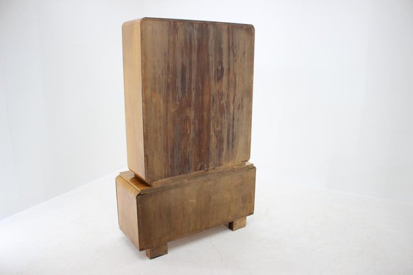 Curved Art Deco Bookcase, Czechoslovakia, 1930s-TZ-889238