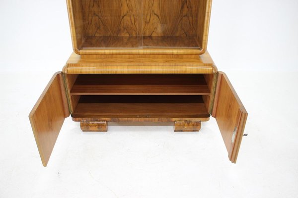 Curved Art Deco Bookcase, Czechoslovakia, 1930s-TZ-889238