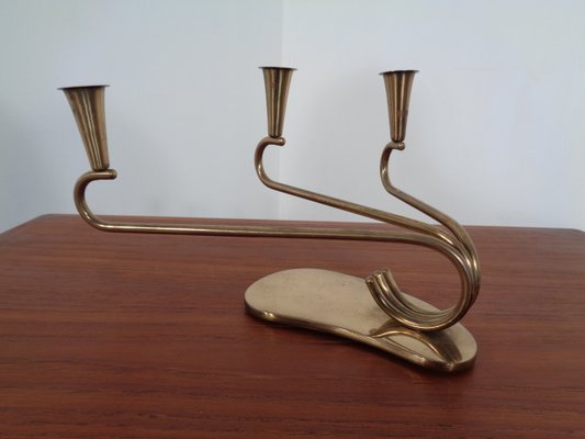 Curved Brass Candleholder, 1950s-RDW-646424