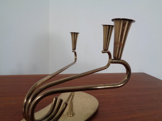 Curved Brass Candleholder, 1950s-RDW-646424