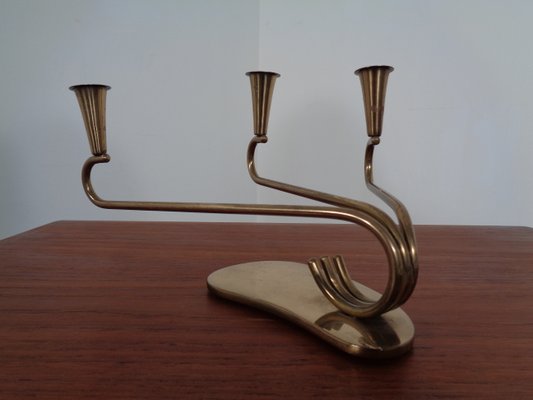 Curved Brass Candleholder, 1950s-RDW-646424