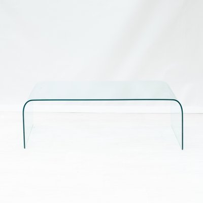 Curved Glass Coffee Table from Fiam, 1970s-NZV-2027572