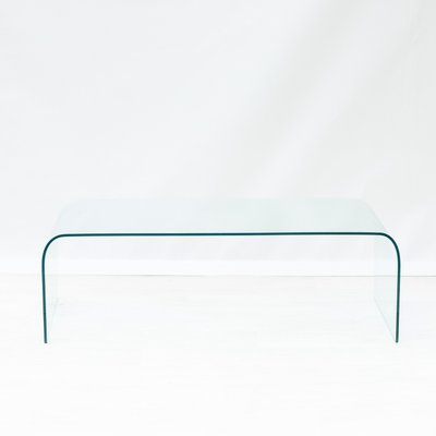 Curved Glass Coffee Table from Fiam, 1970s-NZV-2027572