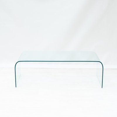 Curved Glass Coffee Table from Fiam, 1970s-NZV-2027572