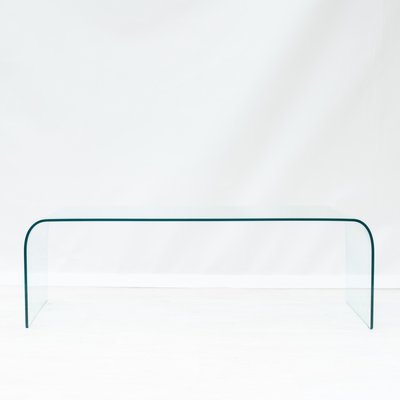 Curved Glass Coffee Table from Fiam, 1970s-NZV-2027572