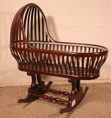 Curved Mahogany Cradle, 1800s-HPU-1723733