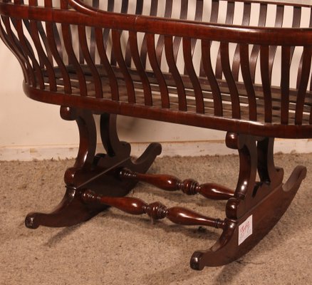 Curved Mahogany Cradle, 1800s-HPU-1723733