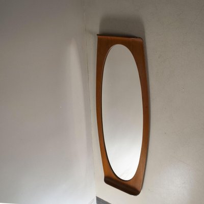 Curved Teak Wall Mirror by Campo E Graffi for Home Field & Scratches, 1960s-JQO-1219521