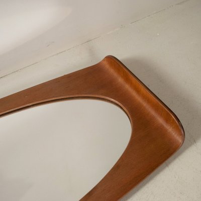 Curved Teak Wall Mirror by Campo E Graffi for Home Field & Scratches, 1960s-JQO-1219521