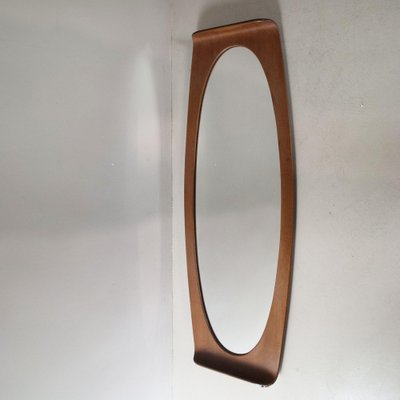 Curved Teak Wall Mirror by Campo E Graffi for Home Field & Scratches, 1960s-JQO-1219521