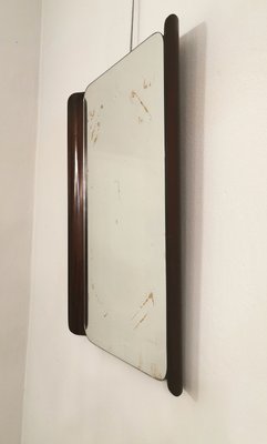 Curved Teak Wall Mirror, Italy, 1960s-ZST-1142247