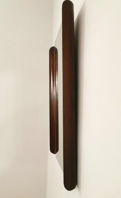 Curved Teak Wall Mirror, Italy, 1960s-ZST-1142247