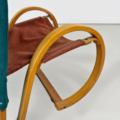 Curved Wood Armchair in Green Velvet from Westnofa, 1960s-GDD-1743382