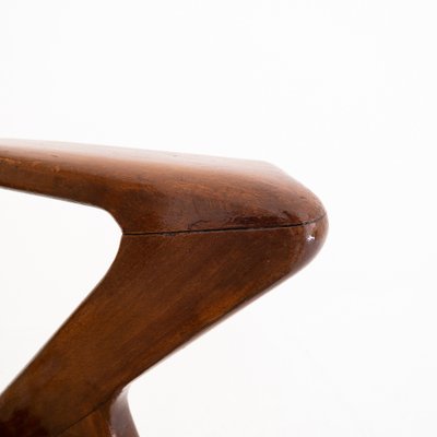 Curved Wood Armchair, Italy, 1950s-UPW-1736427