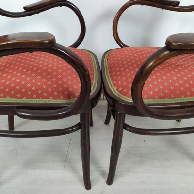 Curved Wood Living Room Table and Chairs from Jacob & Josef Kohn, 1890s, Set of 5-EAD-1801273