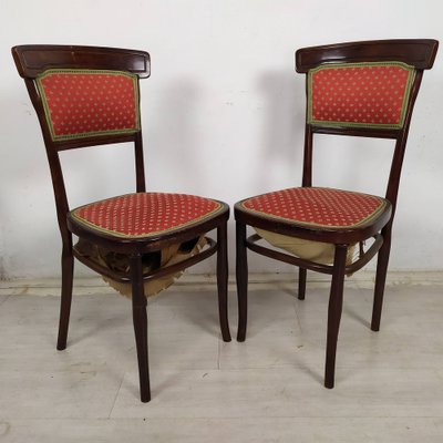 Curved Wood Living Room Table and Chairs from Jacob & Josef Kohn, 1890s, Set of 5-EAD-1801273