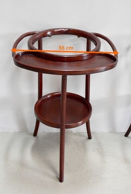 Curved Wooden Barbershop Tables in the style of Thonet, 1920, Set of 2-RVK-1065028