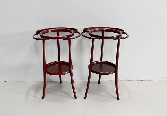 Curved Wooden Barbershop Tables in the style of Thonet, 1920, Set of 2-RVK-1065028