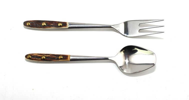 Custom-Made 6 Coffee Spoons, 6 Cake Forks and 1 Cake Scoop by Helmut Alder for Amboss, 1963, Set of 13-ZWH-1176977