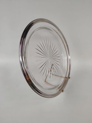 Cut Crystal Tray with Silver Rim, 1920s-EHL-1812853