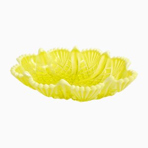 Cut Storage Bowl in Fluorescent Uraline Glass, Early 20th Century-RNR-2043349